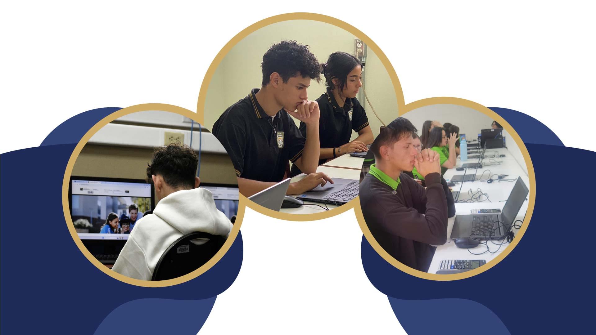 Estudiantes realizando prueba